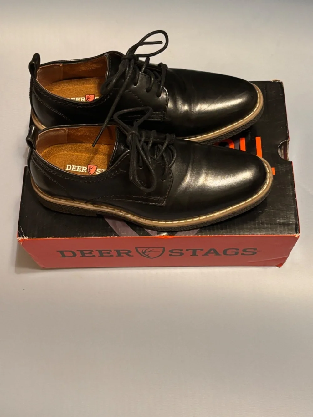 Deer Stags Zander Lace Up Oxford Black Sz 1M